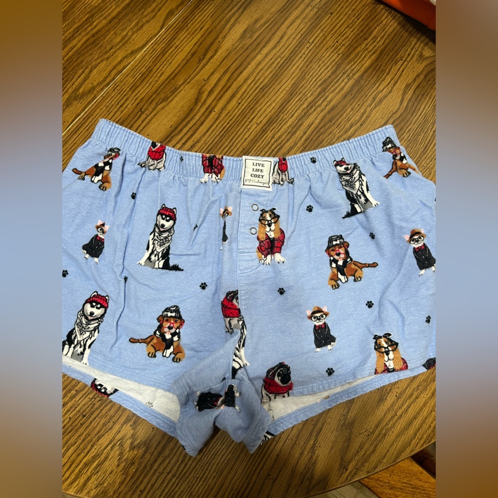Blue Dog Print Boxer Shorts